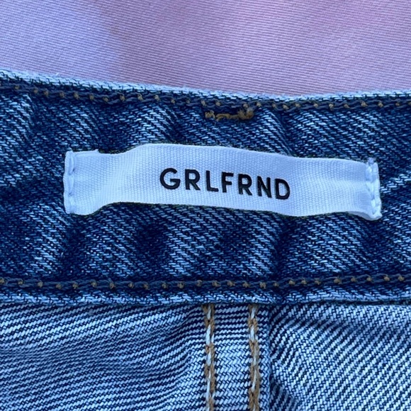 GRLFRND Distressed Raw Hem Cut Off High Waist Denim Shorts Size 27 - Picture 9 of 15